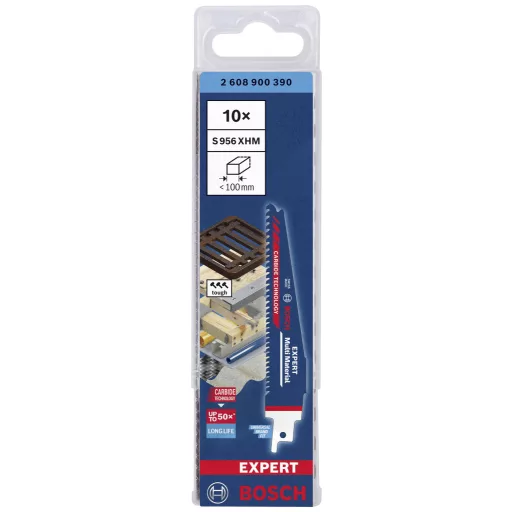 Bosch Accessories 2608900390 EXPERT Multi Material 956 XHM dugattyús fűrészlap, 10 darab Fűrészlap hossz 150 mm 10 db