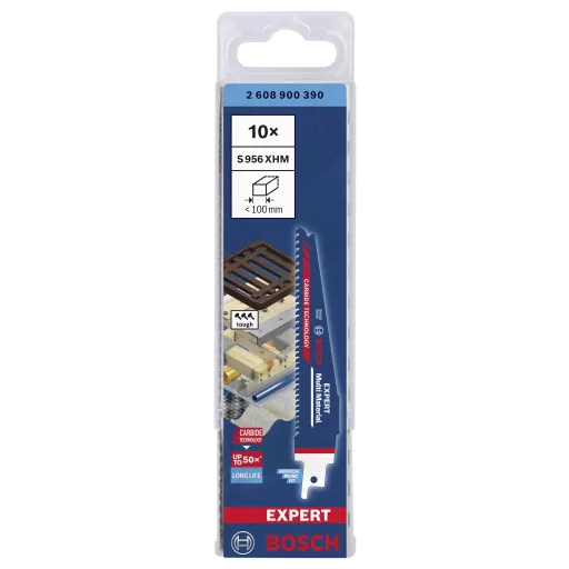 Bosch Accessories 2608900390 EXPERT Multi Material 956 XHM dugattyús fűrészlap, 10 darab Fűrészlap hossz 150 mm 10 db