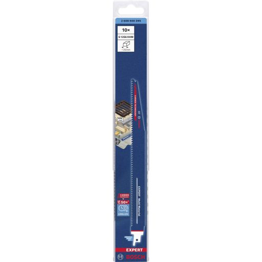 Bosch Accessories 2608900395 EXPERT Multi Material S 1256 XHM dugattyús fűrészlap, 10 darab Fűrészlap hossz 300 mm 10 db