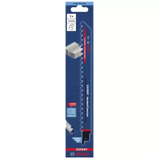 Bosch Accessories 2608900408 SZAKÉRTŐ Gázbeton S 1141 HM dugattyús fűrészlap, 1 db Fűrészlap hossz 225 mm 1 db