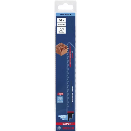 Bosch Accessories 2608900416 EXPERT Hollow Brick S 1543 HM dugattyús fűrészlap, 10 darab Fűrészlap hossz 240 mm 10 db