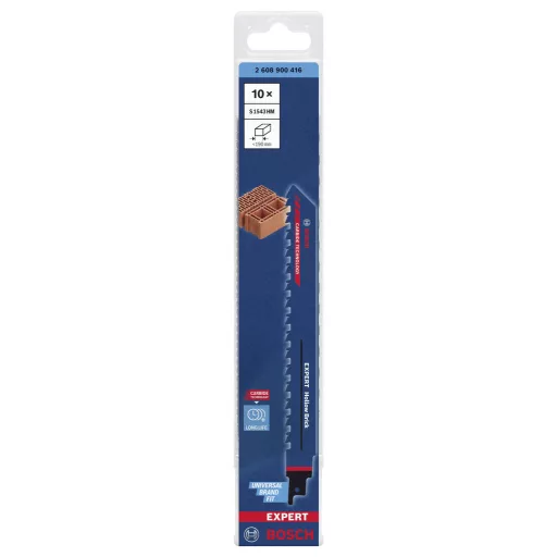 Bosch Accessories 2608900416 EXPERT Hollow Brick S 1543 HM dugattyús fűrészlap, 10 darab Fűrészlap hossz 240 mm 10 db