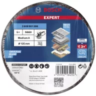   Bosch Accessories 2608901386 EXPERT N880 gyapjútárcsa véletlen pályás csiszolókhoz, 125 mm, közepes, 5 db. 5 db