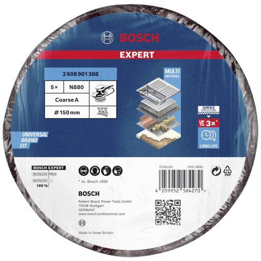 Bosch Accessories 2608901388 EXPERT N880 polár korong különc csiszolóhoz, 150 mm, durva, 5 részes. 5 db