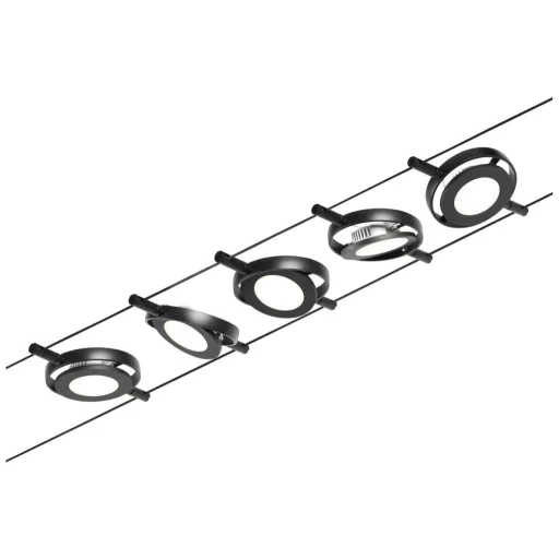 Paulmann RoundMac 94418 Zsinóros teljes készlet Fixen beépített LED-es LED Fekete (matt), Króm