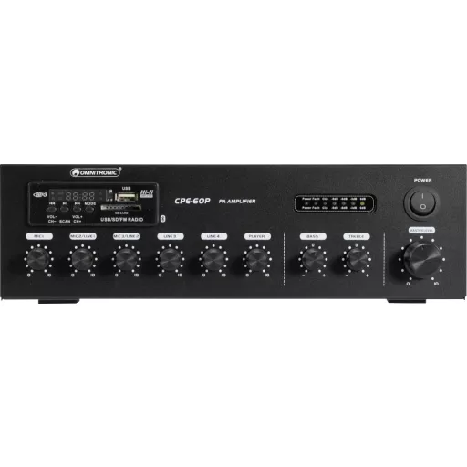 Omnitronic CPE-60P ELA ELA erősítő 60 W 4 csatornás 1 zóna