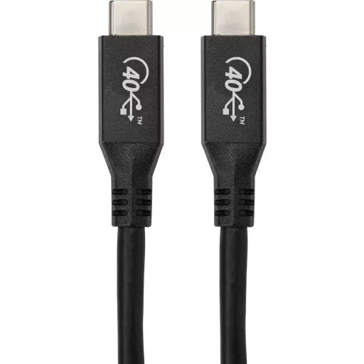 Renkforce USB kábel USB4™ USB-C® 0.80 m Fekete Alumínium dugó RF-4870098
