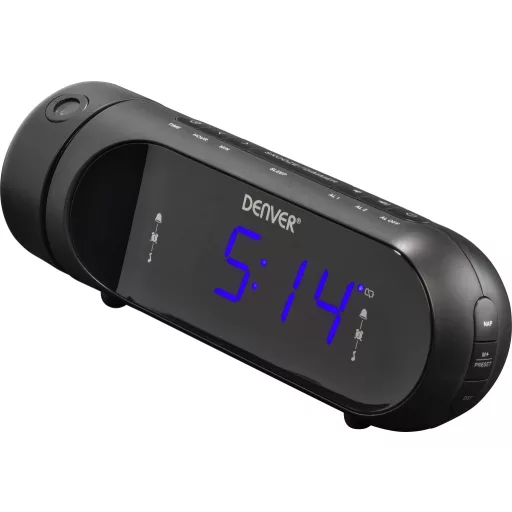 Denver CPR-700 Rádiós ébresztőóra URH USB Ébresztő funkció, Akkutöltő funkció Fekete