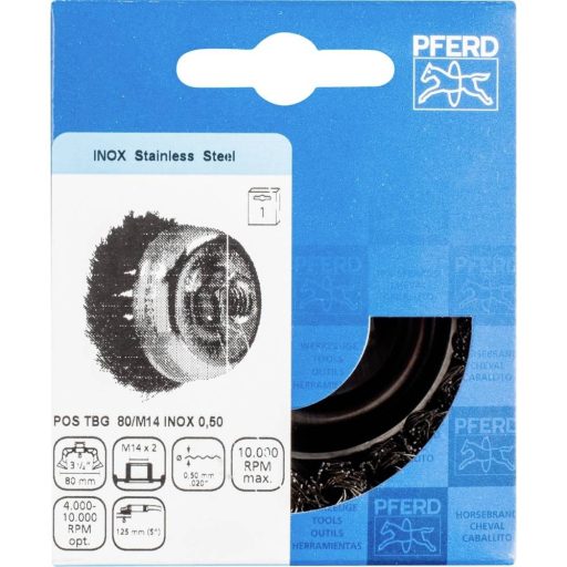 PFERD TOOLS Fazékkefe POS TBG 80/M14 INOX 0,50 43306035 1 db