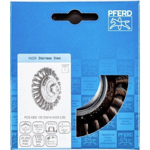 PFERD TOOLS Kúpos csiszolókefe POS KBG 10013/M14 INOX 0,50 43313006 1 db