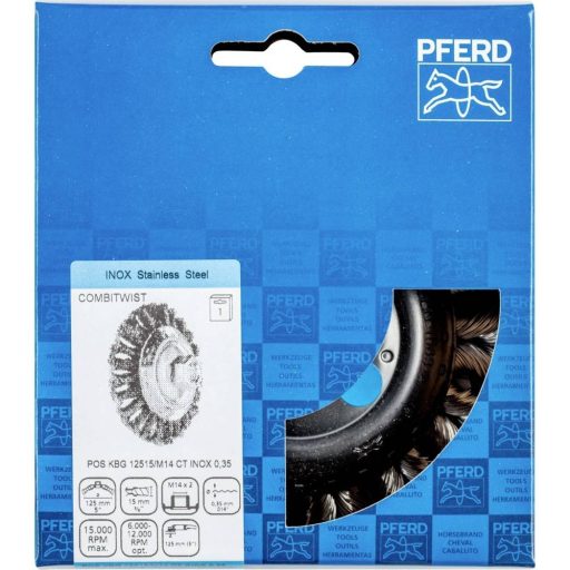 PFERD TOOLS Kúpos csiszolókefe POS KBG 12515/M14 CT INOX 0,35 43317013 1 db