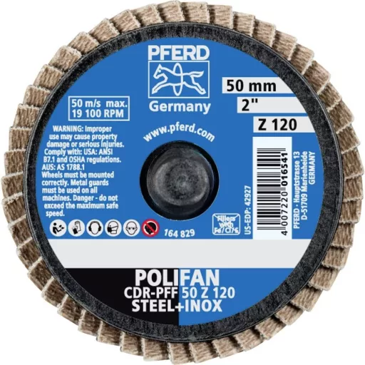 PFERD TOOLS 47202534 CDR PFF 50 Z 120 Felületcsiszoló korong Ø 50 mm kobalt alapú ötvözet, Bronz, Titán, Vörösréz, Sárgaréz, Nemesacél, szürke-/gömbölyű