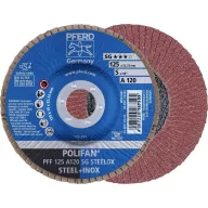   PFERD TOOLS 67649125 PFF 125 A 120 PSF STEELOX Felületcsiszoló korong Ø 125 mm Furat átmérő 22.23 mm Nemesacél, Acél 10 db