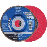   PFERD TOOLS 67660625 PFF 125 CO-COOL 60 SG STEELOX Felületcsiszoló korong Ø 125 mm Furat átmérő 22.23 mm Alimínium ötvözet, nikkel alapú ötvözet, nikkel vagy