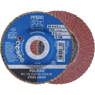   PFERD TOOLS 67712115 PFC 115 A 120 SG STEELOX Felületcsiszoló korong Ø 115 mm Furat átmérő 22.23 mm Nemesacél, Acél 10 db
