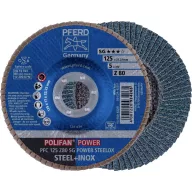   PFERD TOOLS 67788126 PFC 125 Z 80 SG POWER STEELOX Felületcsiszoló korong Ø 125 mm Furat átmérő 22.23 mm Nemesacél, Acél 10 db