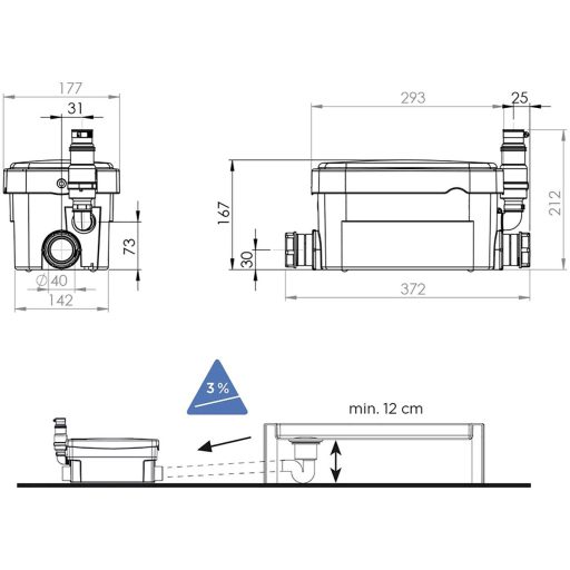 Zehnder Pumpen D-SWH Szennyvíz kiemelő 4 m