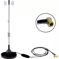   Albrecht MAG31 DAB+ Magnetfußantenne + Verstärker Band III, 3m Kabel + SMB-Stecker DAB+ mágneses talpú antenna Erősítővel