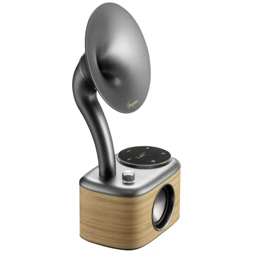 Sangean CP-100D Gramophone Asztali rádió DAB+, URH AUX, Bluetooth®, USB Érintőkijelző, Újratölthető Fa