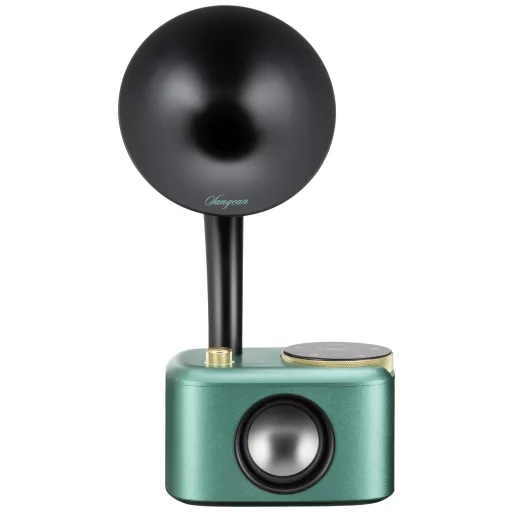 Sangean CP-100D Gramophone Asztali rádió DAB+, URH AUX, Bluetooth®, USB Érintőkijelző, Újratölthető Türkiz