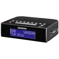   Sangean DCR-89+ Rádiós ébresztőóra DAB+, URH AUX, USB Ébresztő funkció Fekete