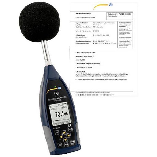 PCE Instruments Zajszintmérő Adatgyűjtő 25 - 136 dB 20 Hz - 12.5 kHz USB