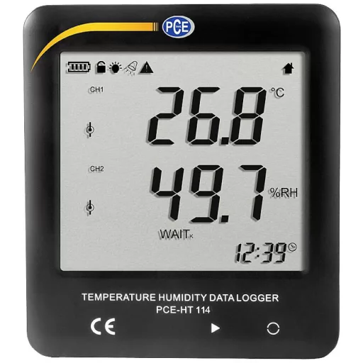 PCE Instruments PCE-HT 114 PCE-HT 114 Multi adatgyűjtő Mérési méret Hőmérséklet, Légnedvesség 0 - 100 % rF