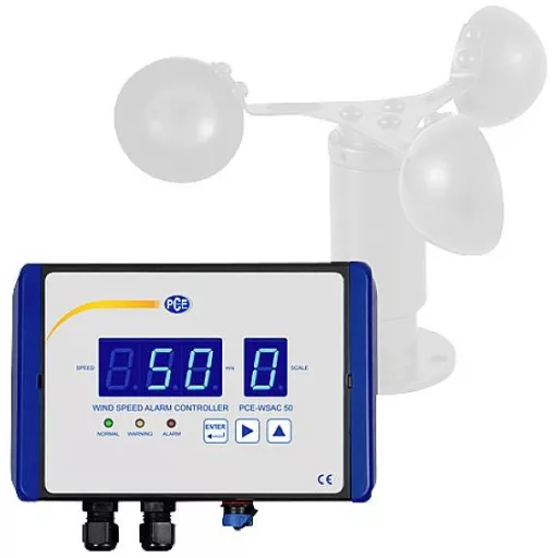 PCE Instruments Anemométer Kalibráció (ISO) 0 - 50 m/s