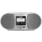 TechniSat DIGITRADIO 1990 CD-s rádió DAB+, URH AUX, Bluetooth®, CD, USB Akkutöltő funkció, Ébresztő funkció Ezüst