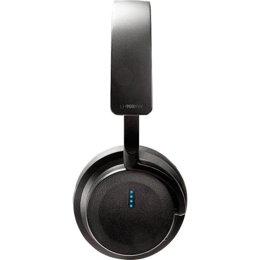 LINDY LH900XW Over Ear fejhallgató Vezeték nélküli Fekete Noise Cancelling Headset, Hangerő szabályozás, Forgatható fülkagyló