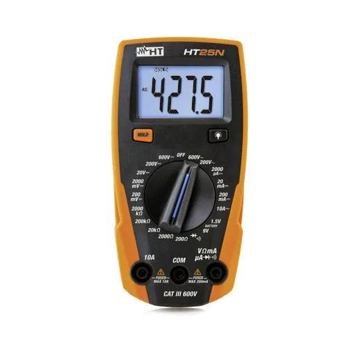 HT Instruments HT25N Kézi multiméter Kalibráció (ISO) digitális CAT III 600 V Kijelző (digitek): 2000