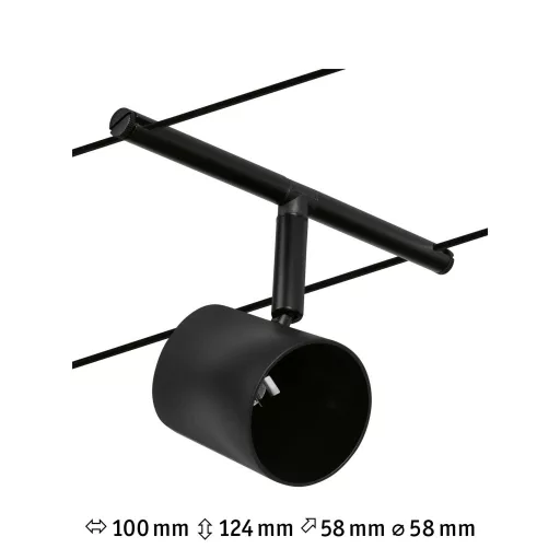 Paulmann WireDC Spot Cup Kisfeszültségű zsinóros rendszer lámpa GU5.3 Fekete (matt), Króm