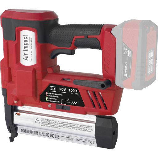 TOOLCRAFT TO-7427298 Akkus szögbelövő akkus lámpával, akku nélkül, töltő nélkül