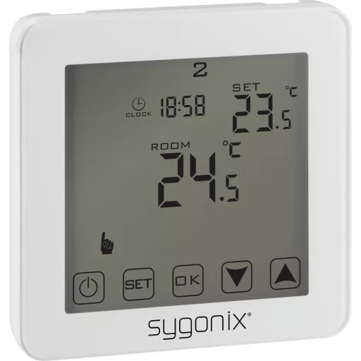 Programozható helyiség termosztát, süllyeszett, 1 - 70 °C, Sygonix Touch 2 SY-4961570