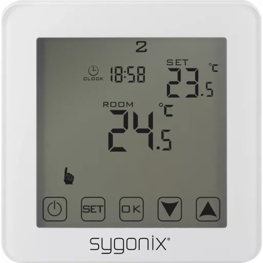 Programozható helyiség termosztát, süllyeszett, 1 - 70 °C, Sygonix Touch 2 SY-4961570