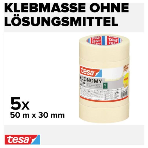 tesa Economy 55349-00000-00 Festő védőszalag Fehér (H x Sz) 50 m x 30 mm 5 db