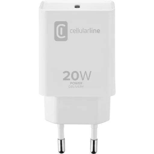 Cellularline ACHIPHUSBCPD20WW USB-s töltőkészülék 20 W 1x USB-C® Fehér Gyorstöltő
