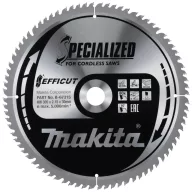   Makita Makita Specialized EFFICUT - Kreissägeblatt - für Holz, Metall B-67315 Körfűrészlap 305 x 30 x 2.15 mm Fogak száma (collonként): 80 1 db