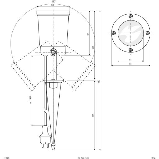 EVN 545235 EVN Lichttechnik LED-es kerti fényszóró GU10 35 W Antracit