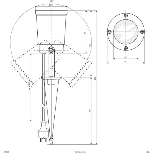 EVN 545239 EVN Lichttechnik LED-es kerti fényszóró GU10 35 W Fekete