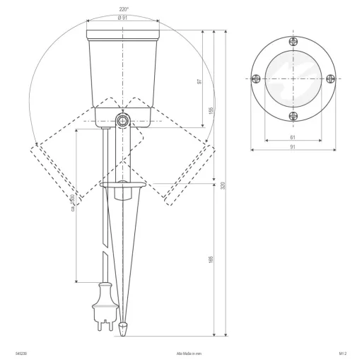 EVN 545239 545239 LED-es kerti fényszóró GU10 35 W Fekete