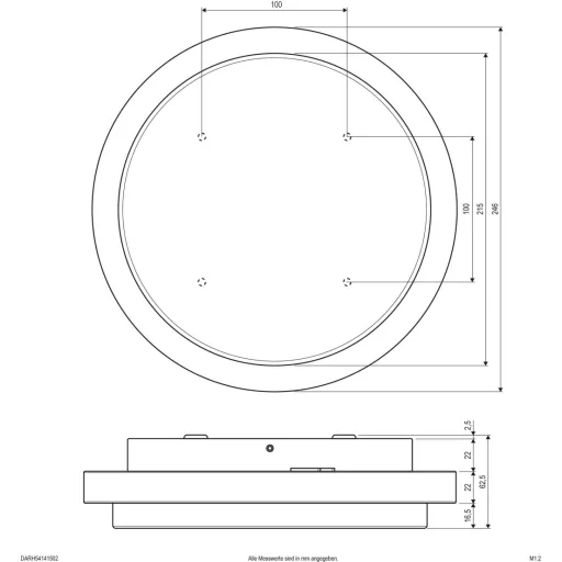 EVN DARH54141502 EVN Lichttechnik LED-es mennyezeti lámpa 14 W Antracit