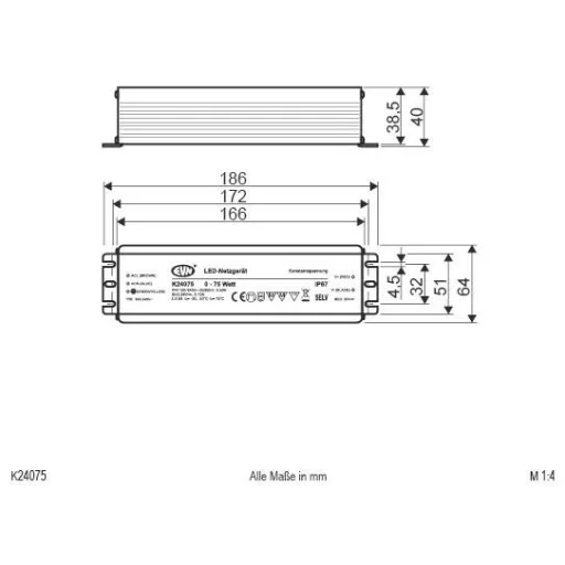 EVN K24075 LED transzformátor Állandó feszültségű 24 V/DC 1 db
