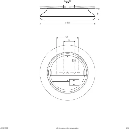EVN L30180125BM EVN Lichttechnik LED-es mennyezeti lámpa 18 W Fehér