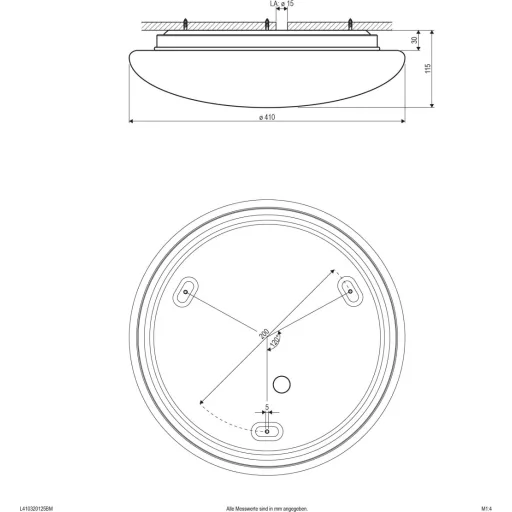 EVN L410320125BM EVN Lichttechnik LED-es mennyezeti lámpa mozgásjelzővel 32 W Fehér