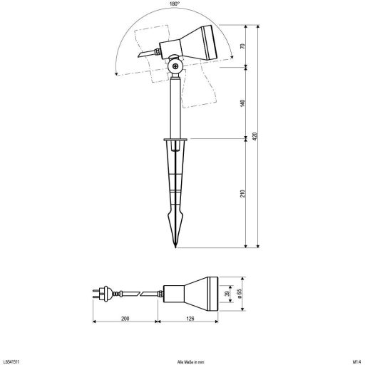 EVN LB541511 LB541511 LED-es kerti fényszóró GU10 11 W Antracit