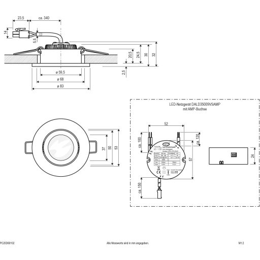 EVN PC20D60102 PC20D60102 LED-es beépíthető lámpa LED Fixen beépített LED-es 6 W Fehér