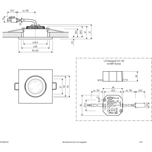 EVN PC24N90102 LED-es beépíthető lámpa LED Fixen beépített LED-es 8.4 W Fehér