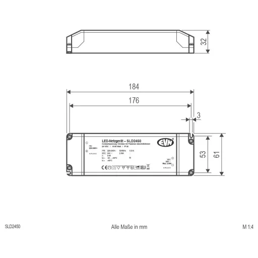 EVN SLD2450 LED transzformátor Állandó feszültségű 24 V/DC Dimmelhető 1 db