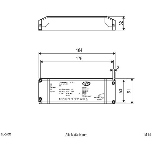 EVN SLK24075 LED transzformátor Állandó feszültségű 24 V/DC 1 db